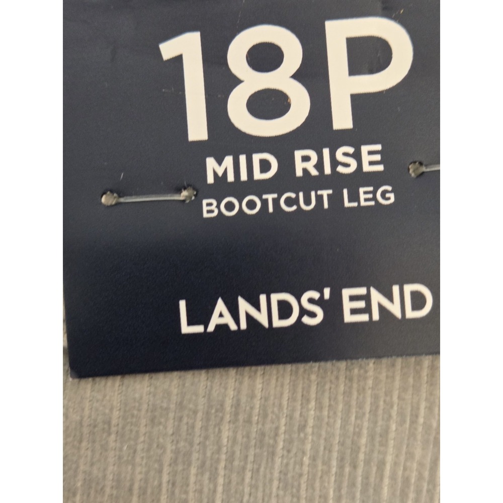 Lands End Womens 18P Corduroy Pants Bootcut Leg Mid Rise Gray Stretch NEW - Picture 8 of 13